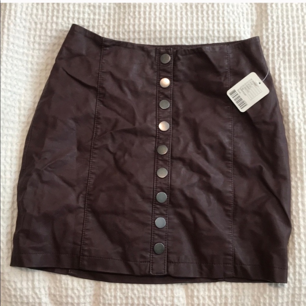 Free People leather skirt